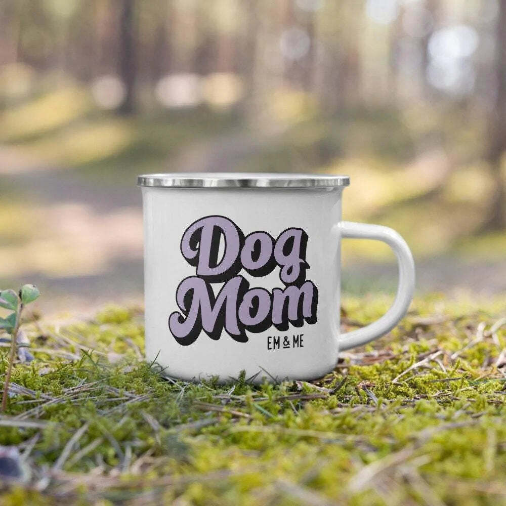 Dog Mom Enamel Mug - emandmestudio